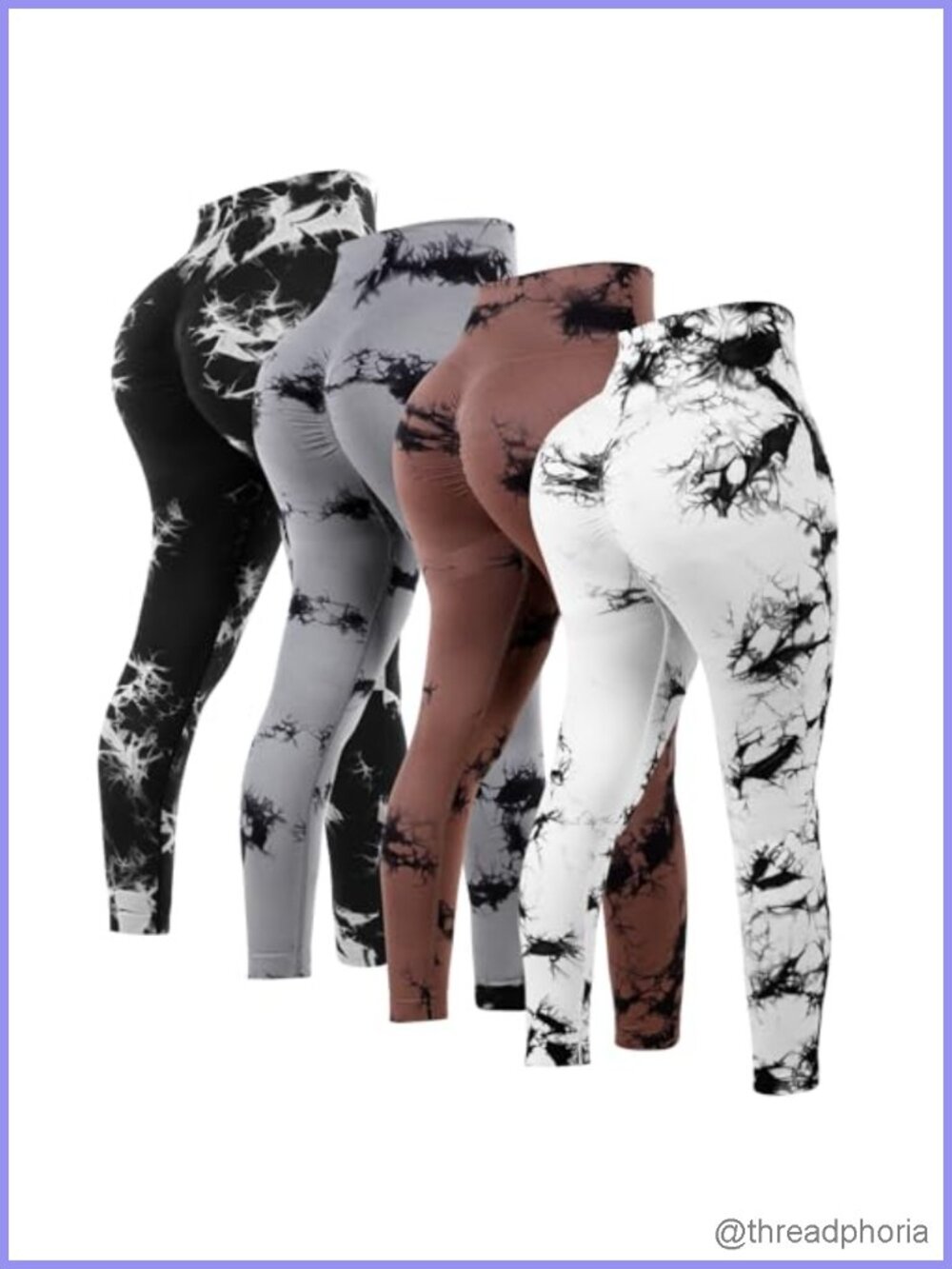 4 Pcs Seamless Scrunch Butt Lifting Compression Tights High Waisted Yoga